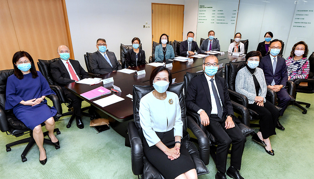 The Public Service Commission at a meeting.